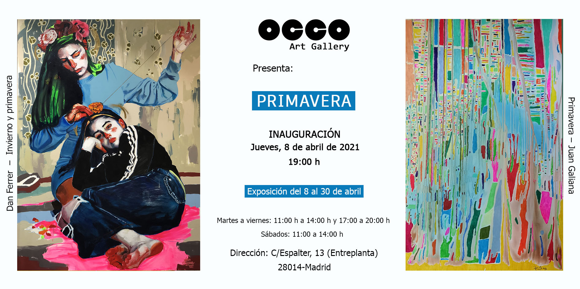 Exposición Primavera en OCCO Art Gallery OCCO Art Gallery. Calle Espalter 13. 28014 – Madrid (Spain)