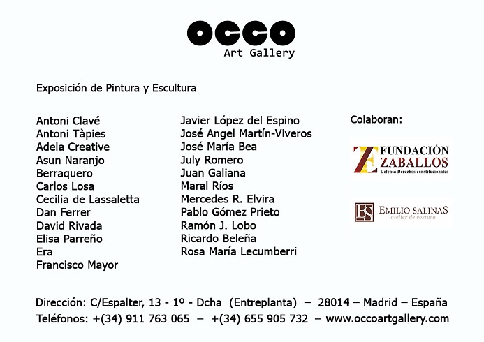 Exposición Primavera en OCCO Art Gallery OCCO Art Gallery. Calle Espalter 13. 28014 – Madrid (Spain)