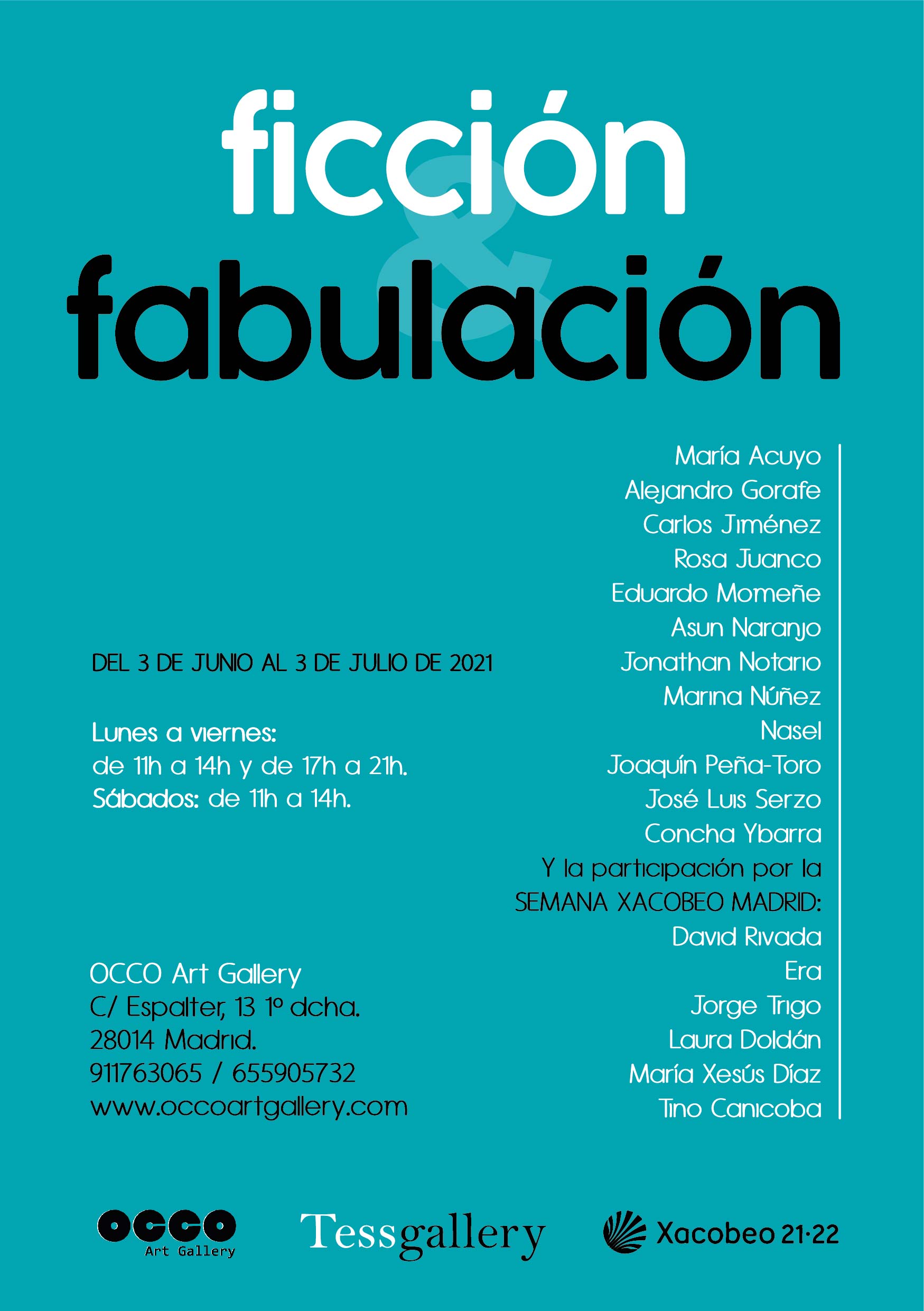 Exposición Ficción y Fabulación OCCO Art Gallery. Calle Espalter 13. 28014 – Madrid (Spain)