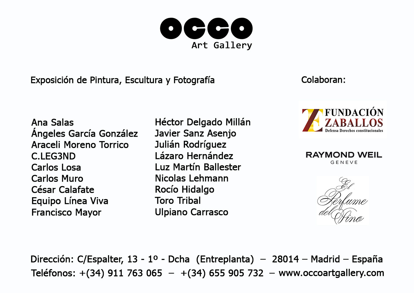 Exposición JOY en OCCO Art Gallery - RV OCCO Art Gallery es una galería de arte, situada en Madrid, cuyo objetivo es difundir el arte en España e internacionalmente