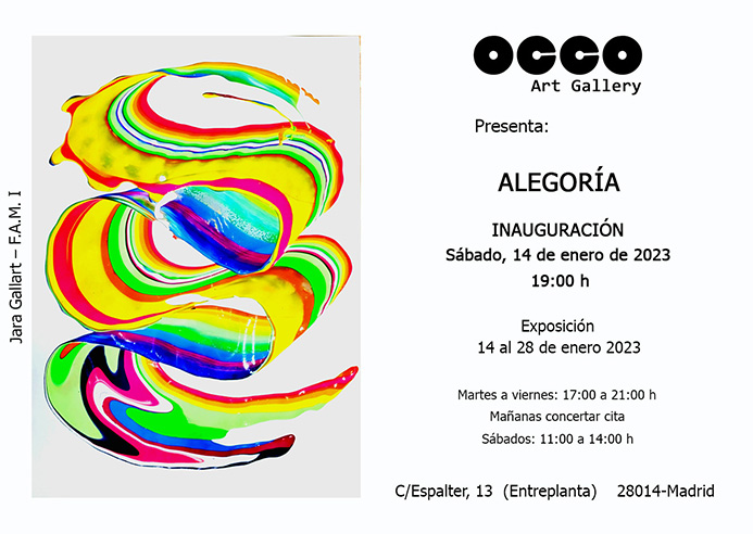 Exposición ALEGORÍA en OCCO Art Gallery OCCO Art Gallery exposición colectiva de pintura, escultura y dibujo en Madrid.
