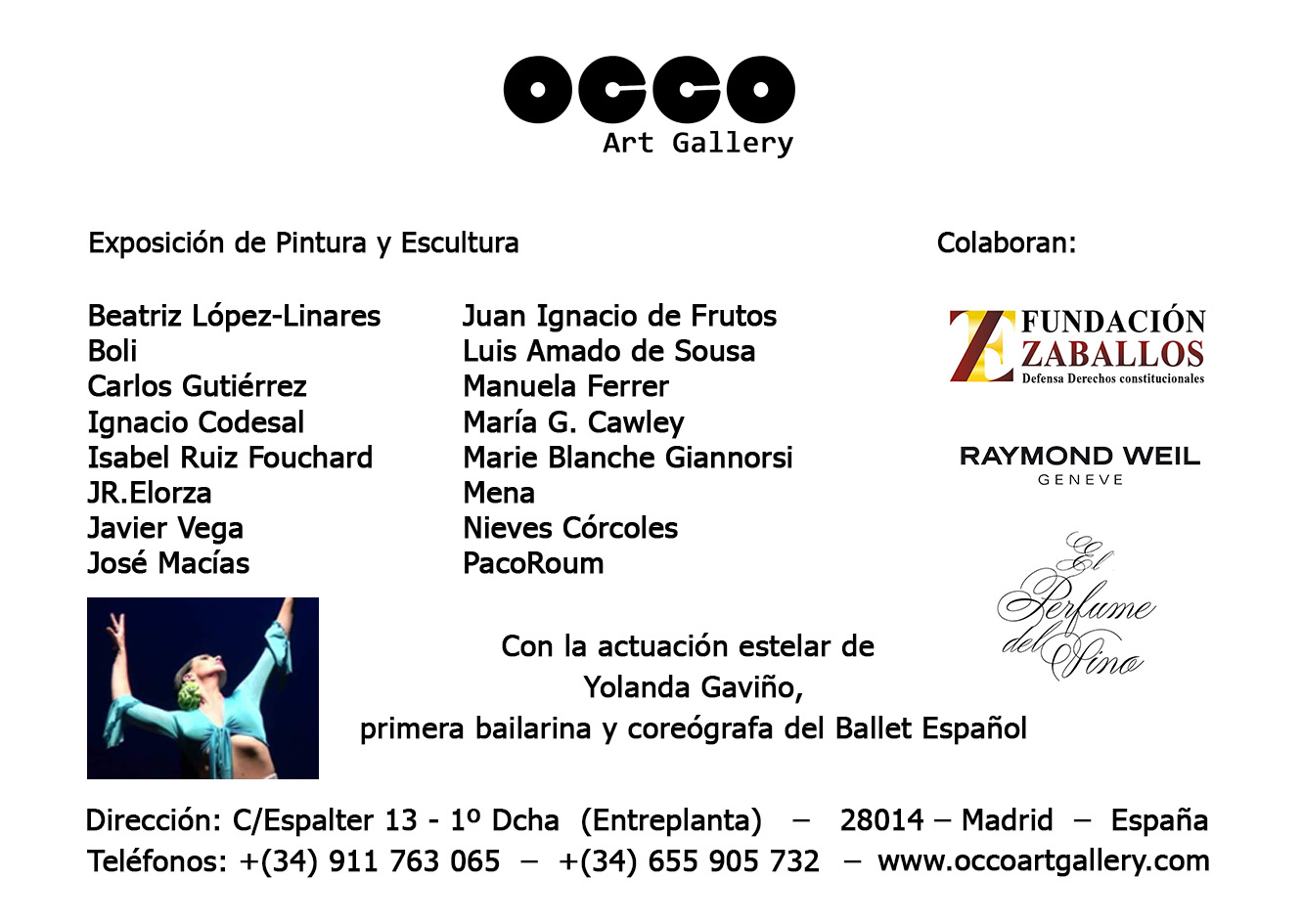 OCCO Art Gallery es una galería de arte, situada en Madrid, cuyo objetivo es difundir el arte en España e internacionalmente
