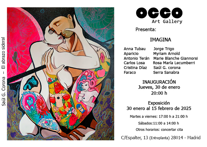 Exposicion IMAGINA OCCO Art Gallery exposición colectiva de pintura y escultura en Madrid.