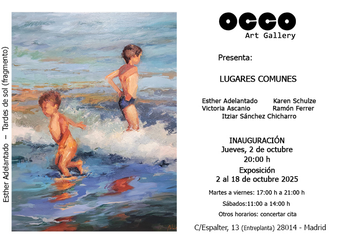 Exposicion LUGARES COMUNES LUGARES COMUNES, exposición de pintura y escultura. Puedes visitarla desde el 2 al 18 de septiembre de 2025 en OCCO Art Gallery, Madrid.